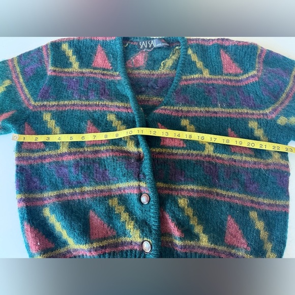 Vintage 80’s Sai Sai Chunky Mohair Cardigan South western Style - Picture 10 of 12